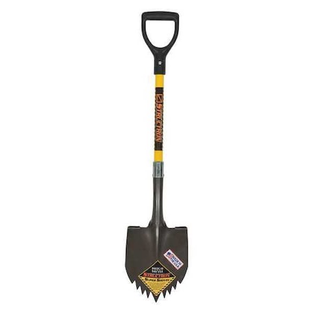 Structron Super Shovel, 14 ga Forward Turn Step, 29 in L Yellow Premium Fiberglass Handle 49631
