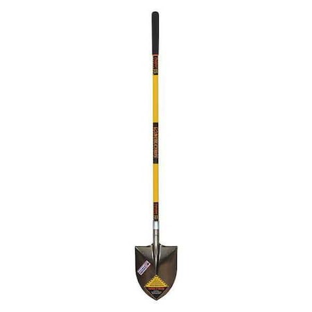 Structron Irrigation Shovel, 14 ga Steel Blade, Front Turn Step, 48 in L Yellow Premium Fiberglass Handle 49735