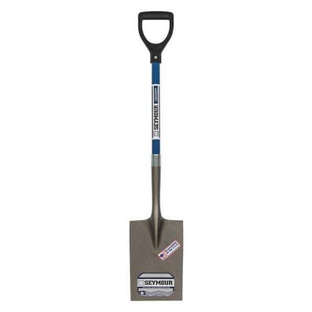 Seymour Midwest Garden Spade Shovel, 16 ga Rear Turn Step, 27 in L Blue Industrial Grade Fiberglass Handle 49454