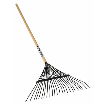 Seymour Midwest Leaf Rake, 24 Tines, 54 in L Wood Handle 40945