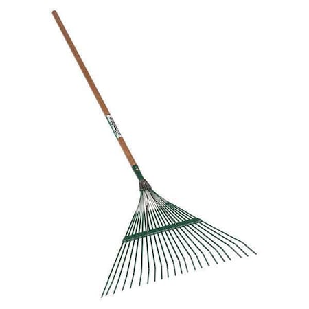 Seymour Midwest 22 in Spring Brace Leaf Rake, 24 Tines, 48 in L Hardwood Handle 40942