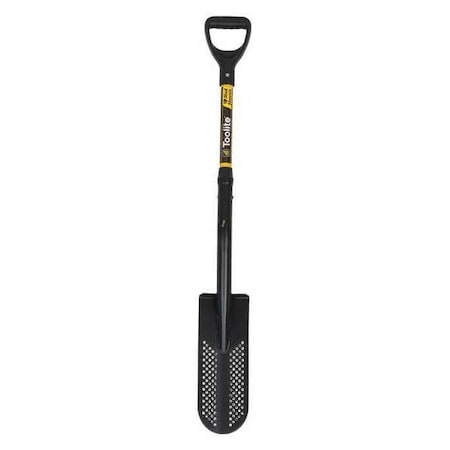 Toolite Drain Spade Shovel, 14 ga Steel Blade, Forward Turn Step, 29 in L Yellow 49507