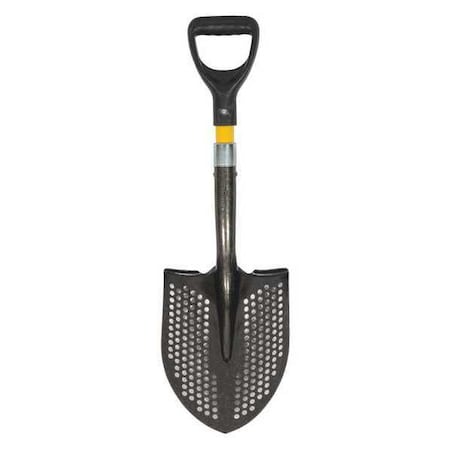 Toolite Mini Round Point Shovel, 14 ga #2 Blade, Steel Blade, Forward Turn Step, 28 in L Yellow/Black 49538