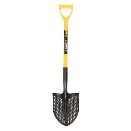 Toolite Round Point Shovel, 14 ga #2 Blade, Steel Blade, Forward Turn Step, 29 in L Yellow 49541