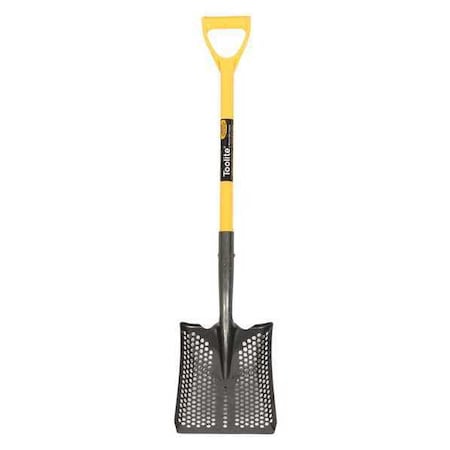 Toolite Square Point Shovel, 14 ga #2 Blade, Steel Blade, Forward Turn Step, 29 in L Yellow 49543