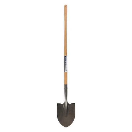 Seymour Midwest Irrigation Shovel, 16 ga Steel Blade, Forward Turn Step, 48 in L Natural Hardwood Handle 49155