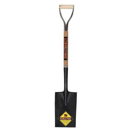Structron Garden Spade Shovel, 16 ga #2 Blade, Steel Blade, Rear Rolled Step, 30 in L Natural Hardwood Handle 49335