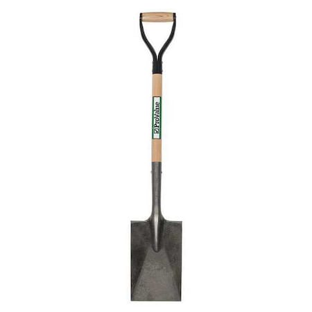 Seymour Midwest Garden Spade Shovel, 16 ga Steel Blade, Rear Rolled Step, 26 in L Natural Hardwood Handle 49134