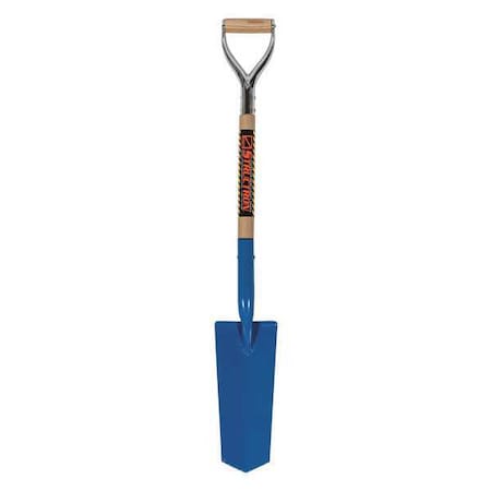 Kenyon Drain Spade Shovel, 14 ga Steel Blade, Front Turn Step, 27 in L Natural Hardwood Handle 49337