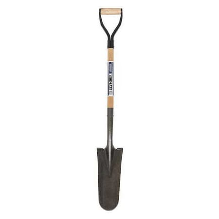 Seymour Midwest Drain Spade Shovel, 14 ga Steel Blade, Forward Turn Step, 30 in L Natural Hardwood Handle 49157