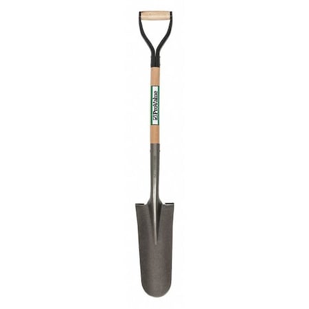 Seymour Midwest Drain Spade Shovel, 16 ga Steel Blade, Forward Turn Step, 26 in L Natural Hardwood Handle 49137