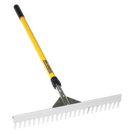 Midwest Rake 36 ion Telescopic Rake, 39 in to 70 in L Fiberglass Handle 12503