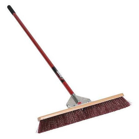 Kenyon Stiff Bristle Broom, 24", 60" Red Handle 82624