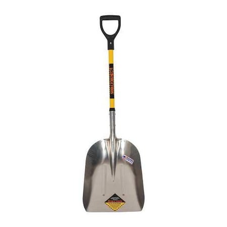 Structron Grain Scoop, #12 Blade, Aluminum Blade, 29 in L Yellow Premium Fiberglass Handle 49069