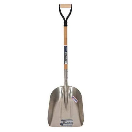 Seymour Midwest Scoop Shovel, #10 Blade, Heavy Aluminum Blade, 36 in L Natural Hardwood Handle 49241