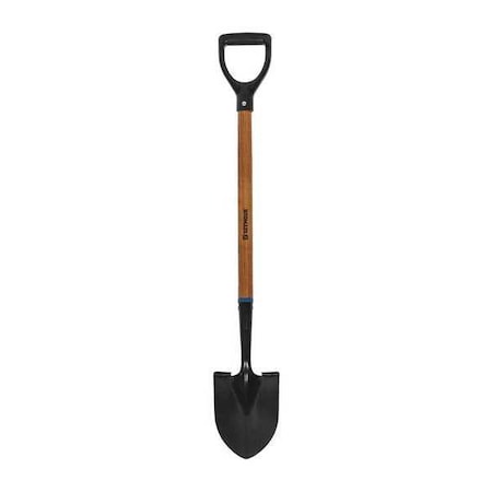 Seymour Midwest Round Point Shovel, Tempered Steel Blade, Forward Turn Step, 30 in L Natural Hardwood Handle 60701