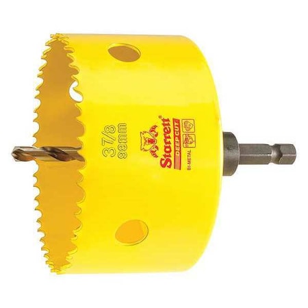 Starrett 3-7/8" (98mm) Bi-Metal HSS Hole Saw with Arbor ADCH0378