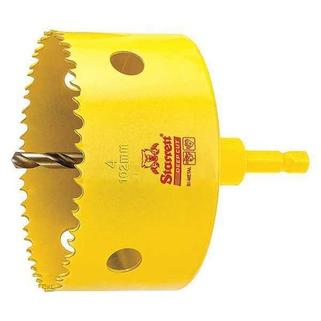Starrett 4" (102mm) Bi-Metal HSS Hole Saw with Arbor ADCH0400