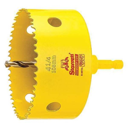 Starrett 4-1/4" (108mm) Bi-Metal HSS Hole Saw with Arbor ADCH0414