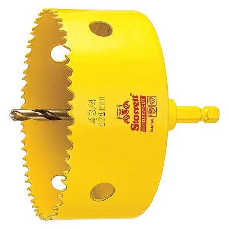 Starrett 4-3/4" (121mm) Bi-Metal HSS Hole Saw with Arbor ADCH0434