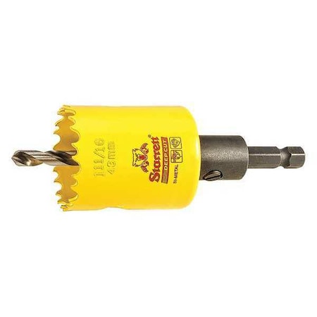 Starrett 1-11/16" (43mm) Bi-Metal HSS Hole Saw with Arbor ADCH1116
