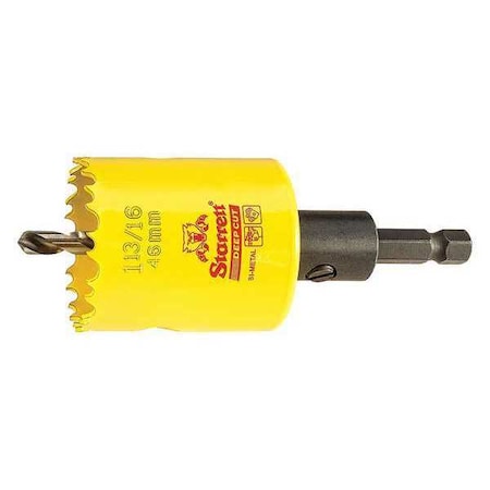 Starrett 1-13/16" (46mm) Bi-Metal HSS Hole Saw with Arbor ADCH1136