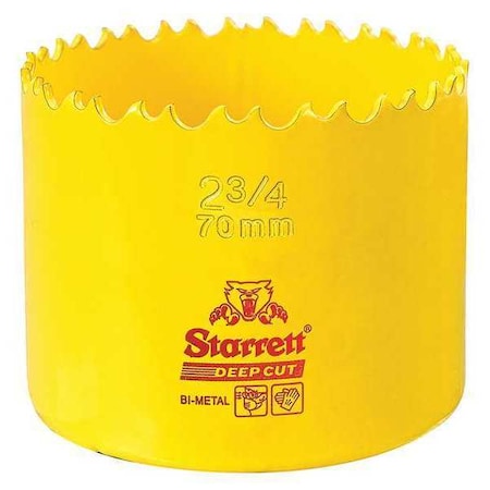 Starrett Bi-Metal Fast Cut Hole Saw 2-3/4" (70mm) DCH0234-G
