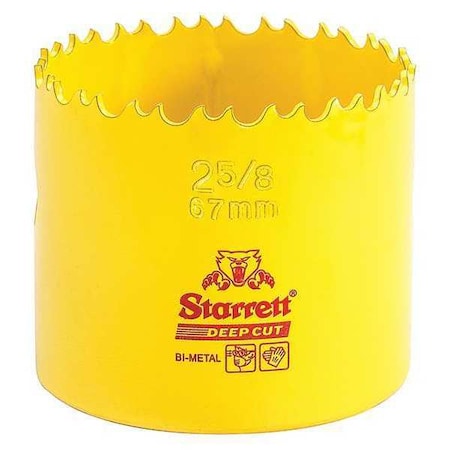 Starrett Bi-Metal Fast Cut Hole Saw 2-5/8" (67mm), Primary Saw Application: Wood, Metal and Steel DCH0258-G