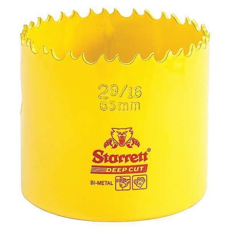 Starrett Bi-Metal Fast Cut Hole Saw 2-9/16" (65mm), Primary Saw Application: Wood, Metal and Steel DCH0296-G