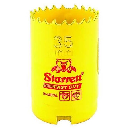 Starrett 35mm Fast Cut Metric Hole Saw Bi-Metal HSS FCH035M-G