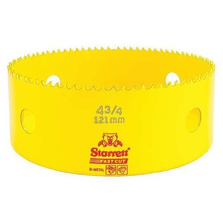 Starrett Bi-Metal Fast Cut Hole Saw 4-3/4" (121mm) FCH0434-G