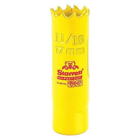 Starrett Bi-Metal Fast Cut Hole Saw 11/16" (17mm) FCH1016-G