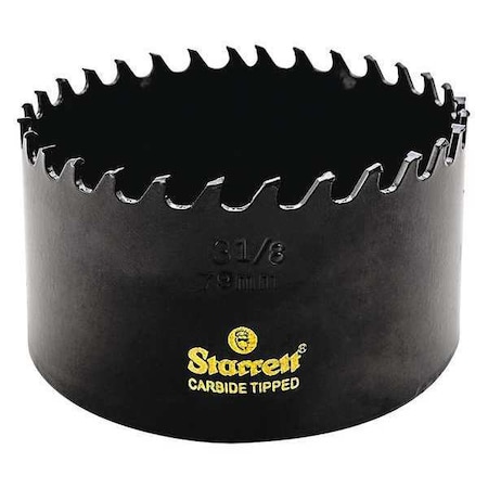 Starrett Carbide Tipped Hole Saw, 3-1/8", 79mm CT318
