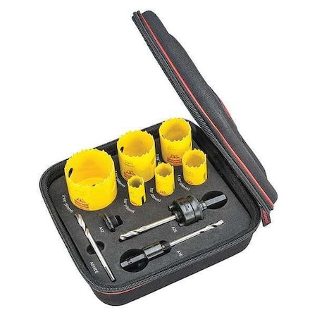 Starrett DCH Plumbers Kit, w/ 6 Hole Saws, Arbors KDC06041-N