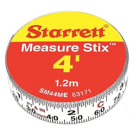 Starrett Measuring Stick, 1/2" x 4', Metric/English SM44ME