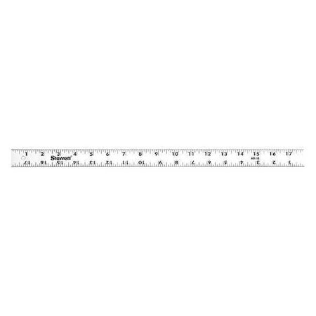 Starrett Anodized Aluminum Rule, 18 ", 1/8"-1/16" AR-18