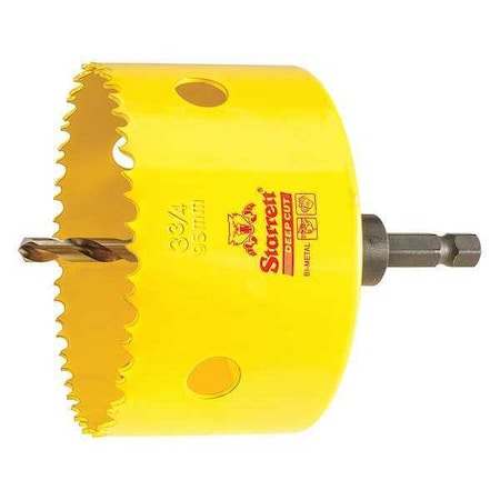 Starrett 3-3/4" (95mm) Bi-Metal HSS Hole Saw with Arbor ADCH0334