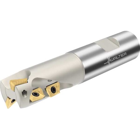 Walter Indexable Square Shoulder End Mill, 0.787" Cutter Dia, 5 Inserts, 30.00mm Cut Depth, F4038 Series F4038.W20.020.Z01.30