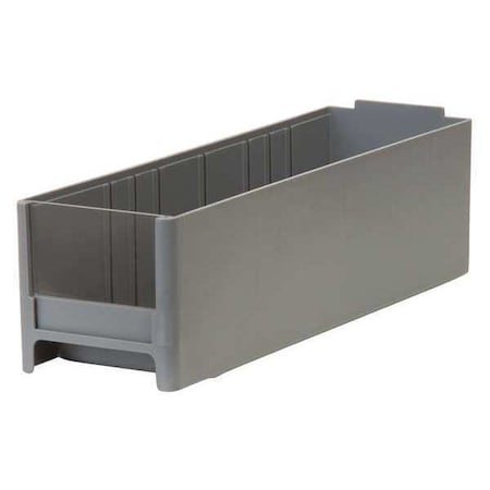 Akro-Mils Shelf Storage Bin, Industrial Grade Polymer, Gray, 3.0625 in H, 3-3/16 in W, 10.5625 in L 20715