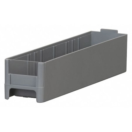 Akro-Mils Shelf Storage Bin, Industrial Grade Polymer, Gray, 2.0625 in H, 2-3/16 in W, 10.5625 in L 20228