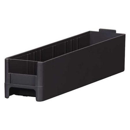 Akro-Mils Shelf Storage Bin, Industrial Grade Polymer, Black, 2.0625 in H, 2-3/16 in W, 10.5625 in L 20228BLK