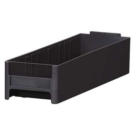 Akro-Mils Shelf Storage Bin, Industrial Grade Polymer, Black, 2.0625 in H, 3-3/16 in W, 10.5625 in L 20320BLK