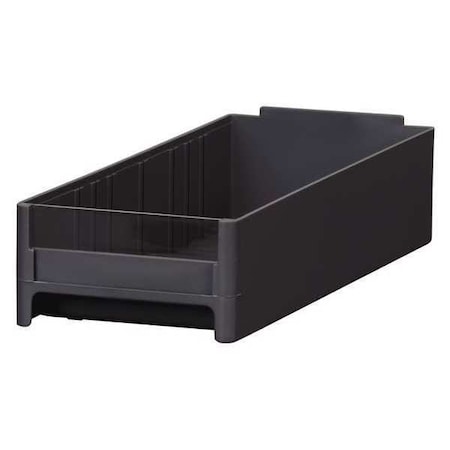 Akro-Mils Shelf Storage Bin, Industrial Grade Polymer, Black, 2.125 in H, 4 in W, 10.5625 in L 20416BLK