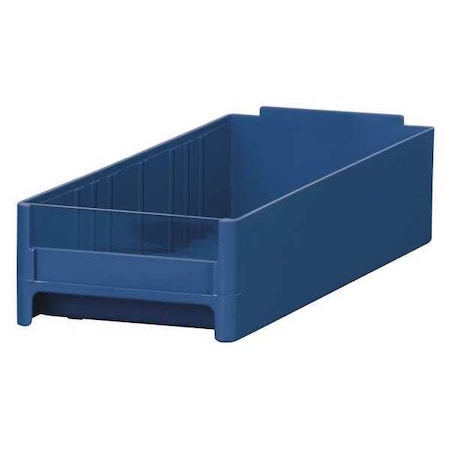 Akro-Mils Shelf Storage Bin, Industrial Grade Polymer, Blue, 2.125 in H, 4 in W, 10.5625 in L 20416BLU