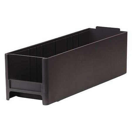 Akro-Mils Drawer Storage Bin, Industrial Grade Polymer, Black, 3.0625 in H, 3-3/16 in W, 10.5625 in L 20715BLK