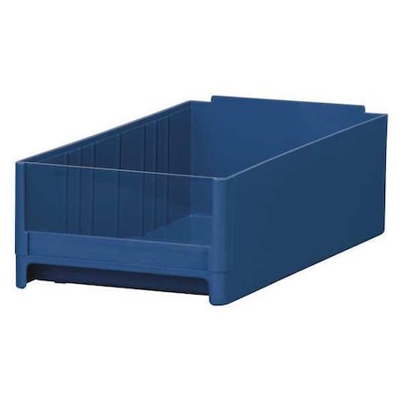 Akro-Mils Shelf Storage Bin, Industrial Grade Polymer, Blue, 3.0625 in H, 5-3/16 in W, 10.5625 in L 20909BLU