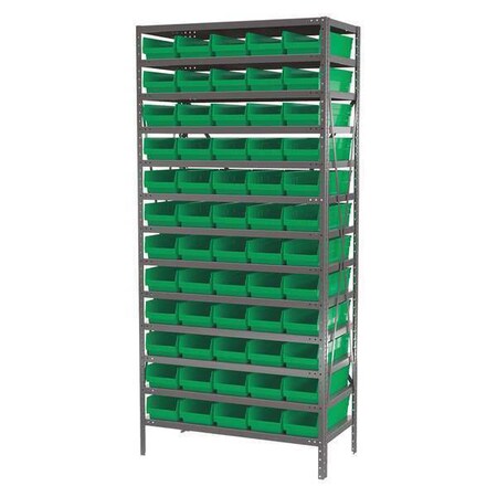 Akro-Mils Steel Bin Shelving Kit, 13 Shelves, Gray/Blue AS1879138B