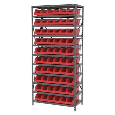 Akro-Mils Steel Bin Shelving Kit, 11 Shelves, Gray/Blue AS1879318B