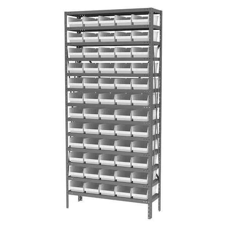 Akro-Mils Steel Bin Shelving Kit, 13 Shelves, Gray/Red AS1279130R