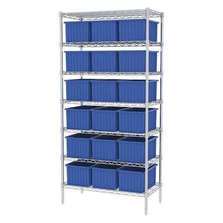 Akro-Mils Wire Shelving, 5 Shelves, Silver/Stone AWS183630265S